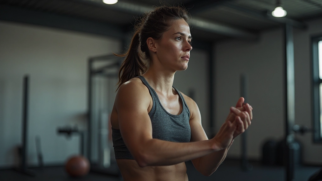 Persoon die aan een loopband traint in een moderne fitnessstudio, concentratie en volharding